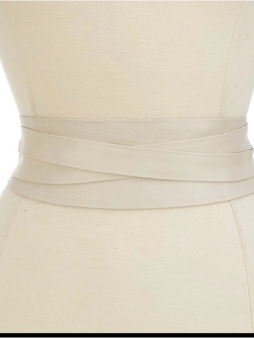 ADA Collection Ivory Leather Wrap Belt | Tie Waist Belt Argentinian Leather NWT
